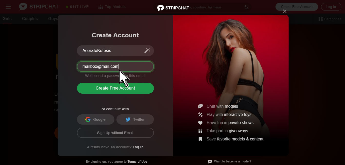 StripChat email