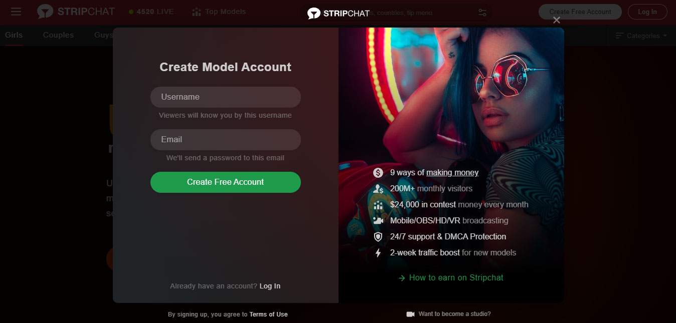 StripChat Model Account